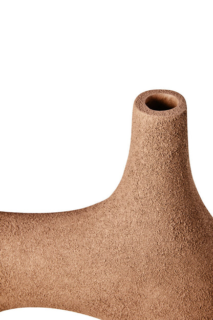Sahara Small Textured Beige Abstract Vase