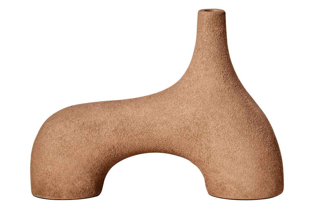 Sahara Small Textured Beige Abstract Vase