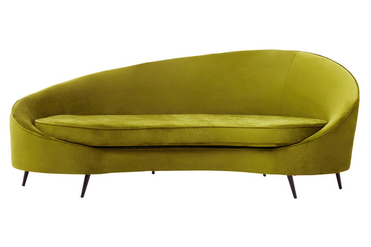 Saffa Three Seat Olive Velvet Sofa