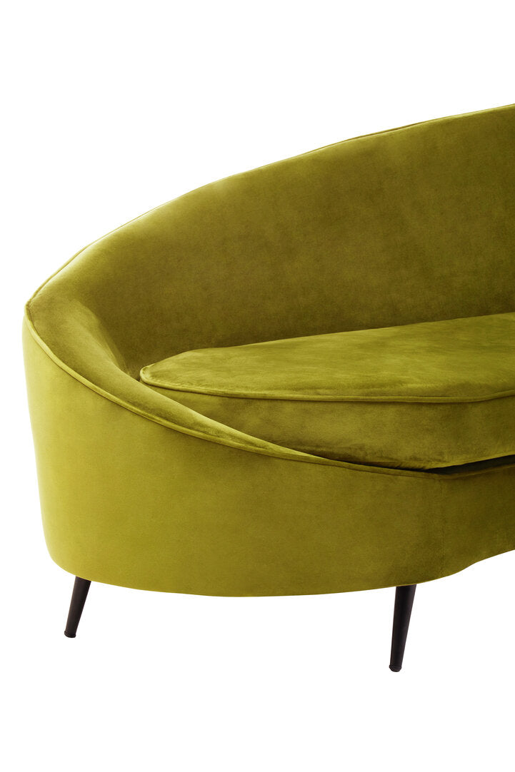 Saffa Three Seat Olive Velvet Sofa