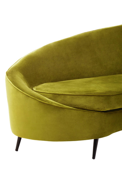 Saffa Three Seat Olive Velvet Sofa
