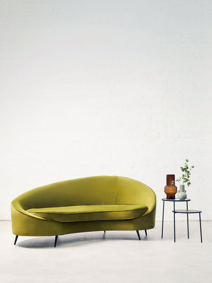 Saffa Three Seat Olive Velvet Sofa