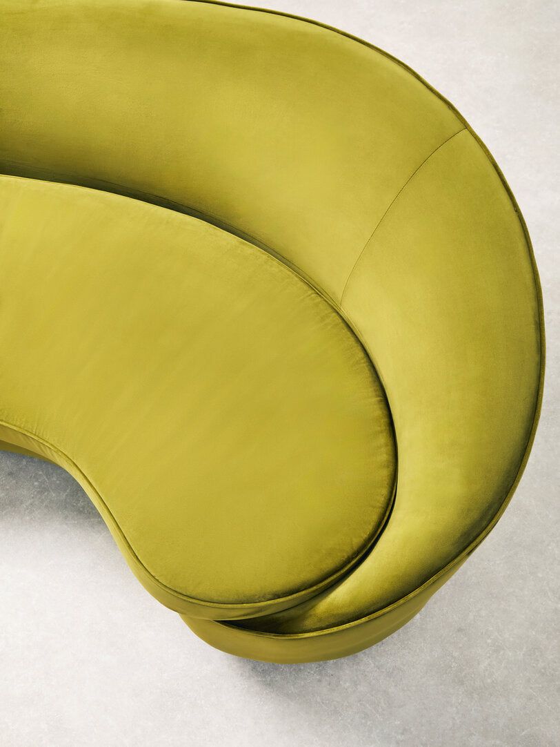 Saffa Three Seat Olive Velvet Sofa