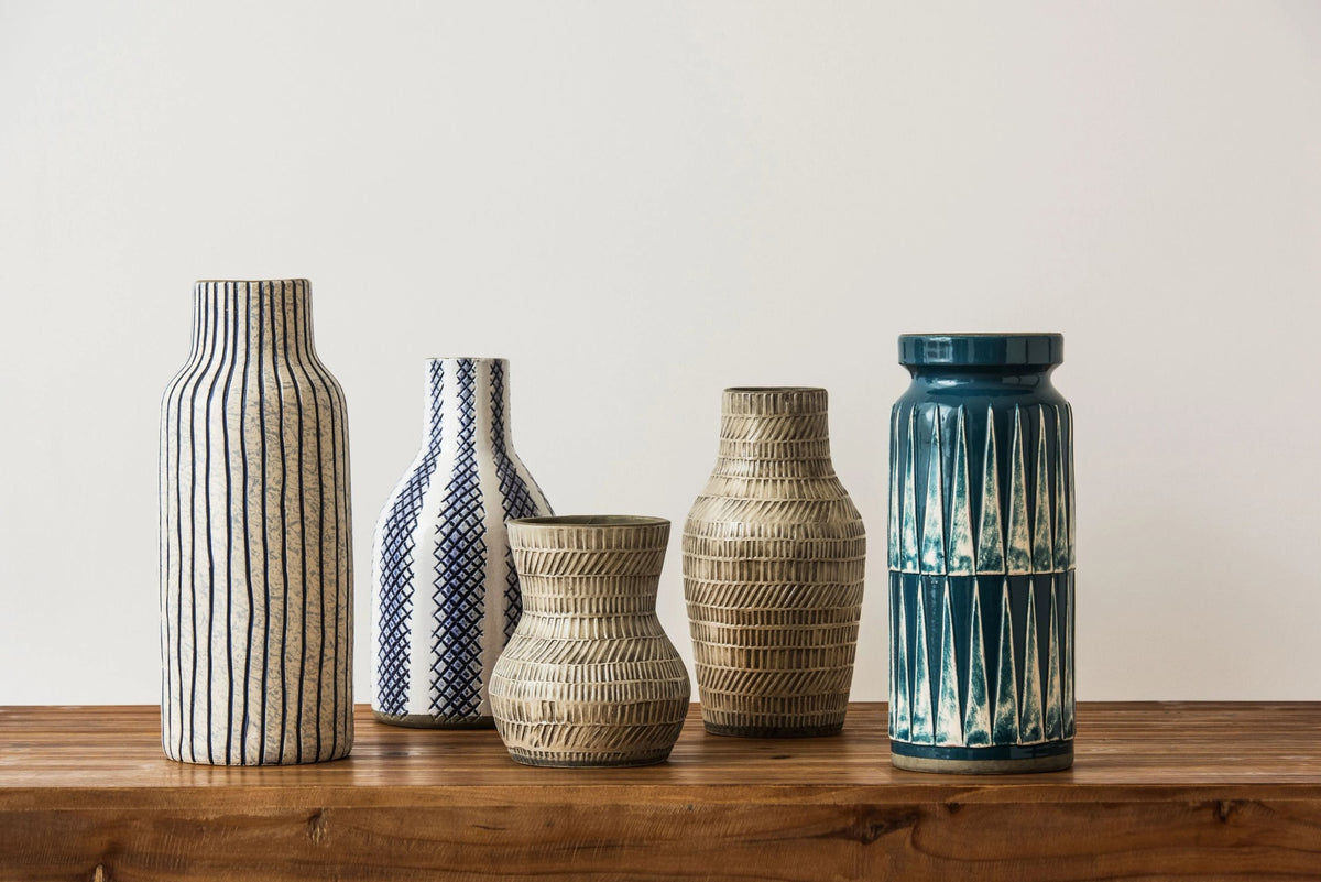 Tierra Teal Large Earthenware Vase
