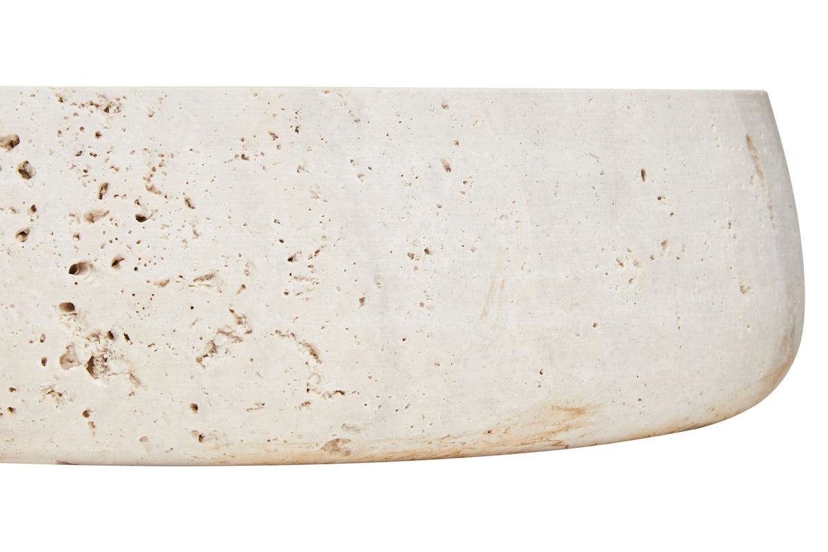 Roman Travertine Bowl with Raised Edges
