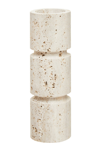 Roman Travertine Large Candle Holder