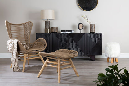 Weave Latte Rope Lounge Chair And Footstool