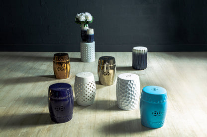 Lagun Complements Silver Finish Table And Stool