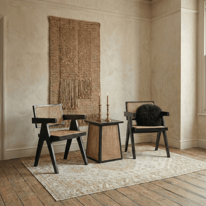 Pacific Natural Cane and Black Beech Wood Dining Chair