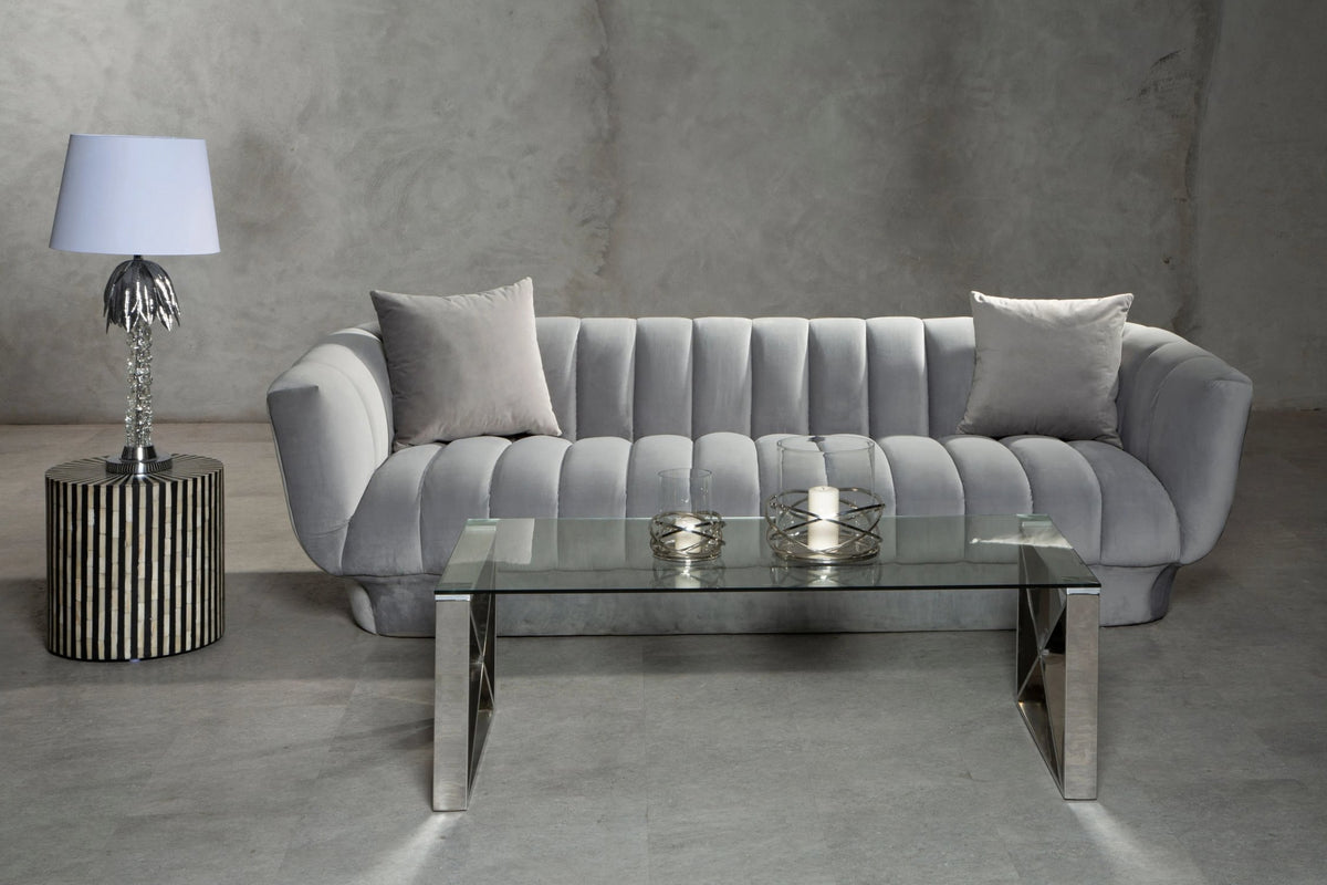 Helix Silver Finish Twist Large Candle Holder