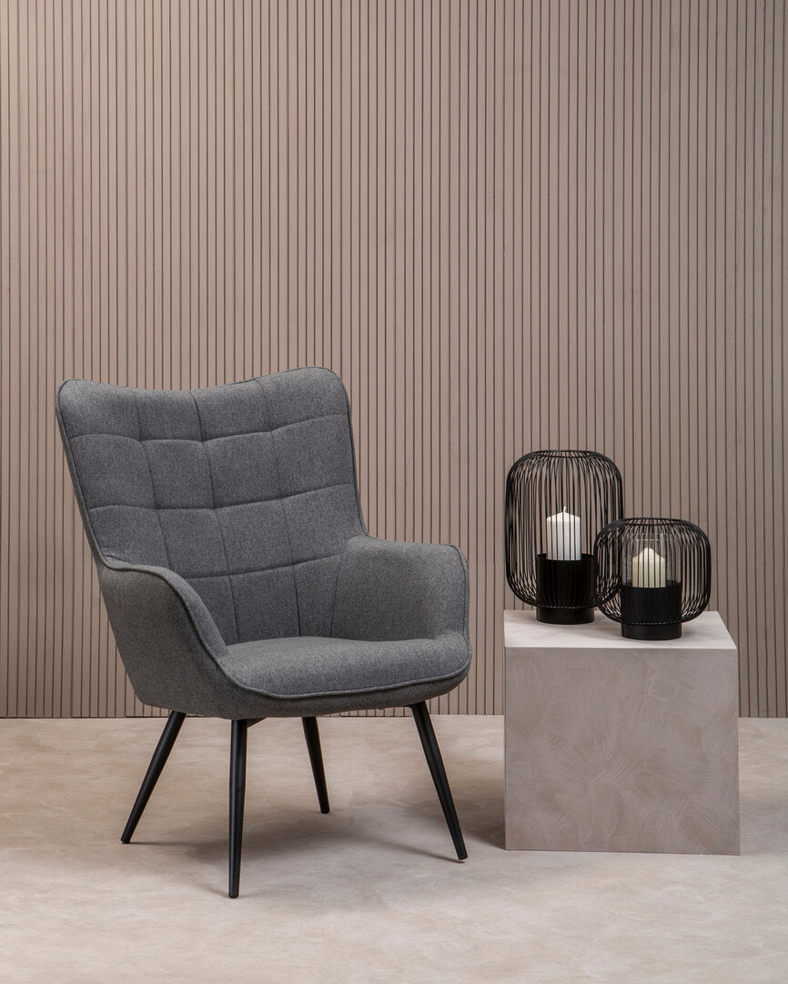 Nordic Grey Fabric Armchair