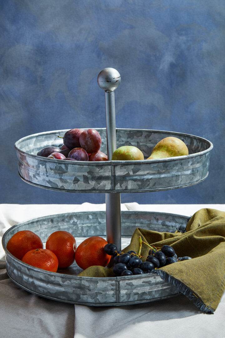 Estate Two Tier Galvanised Steel Cake Stand