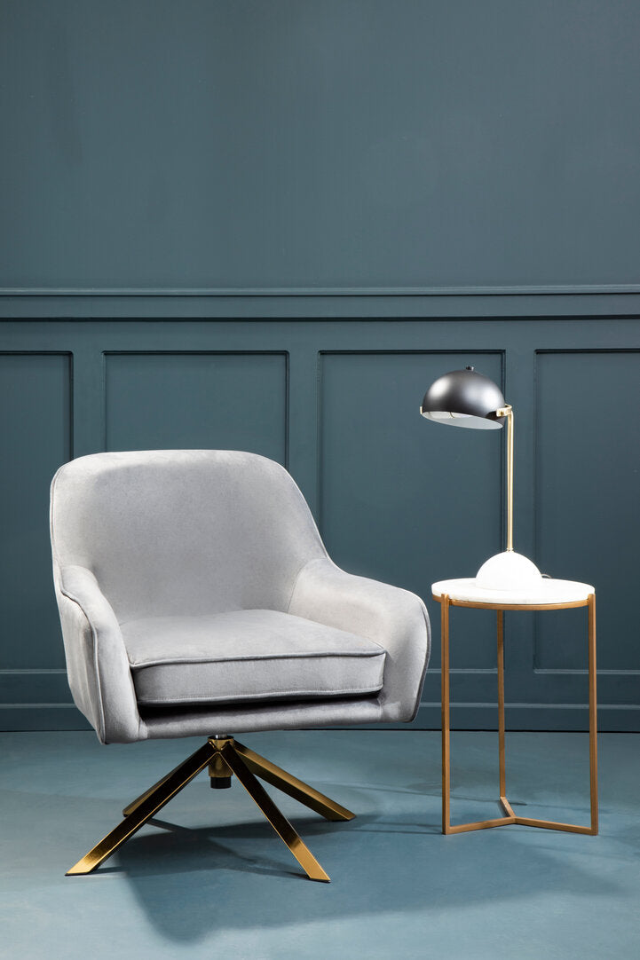 Avni Grey Velvet Chair