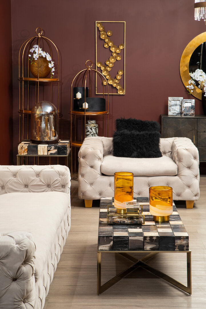 Regis Mongolian Fur Black Square Cushion