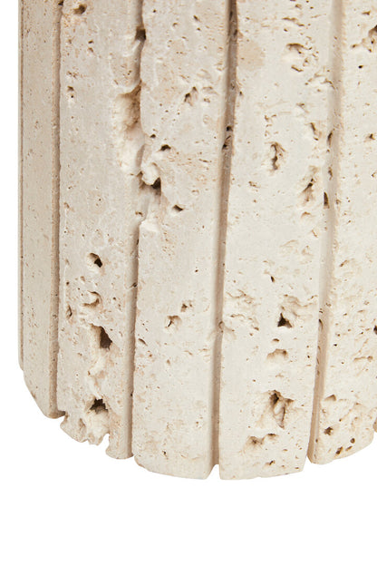 Roman Travertine Ribbed Vase
