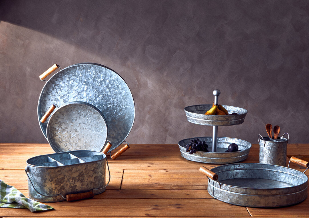 Estate Two Tier Galvanised Steel Cake Stand