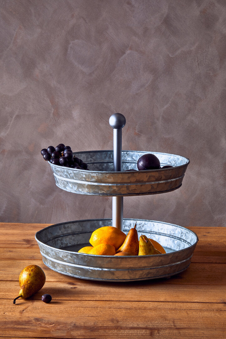 Estate Two Tier Galvanised Steel Cake Stand