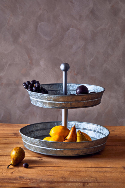Estate Two Tier Galvanised Steel Cake Stand