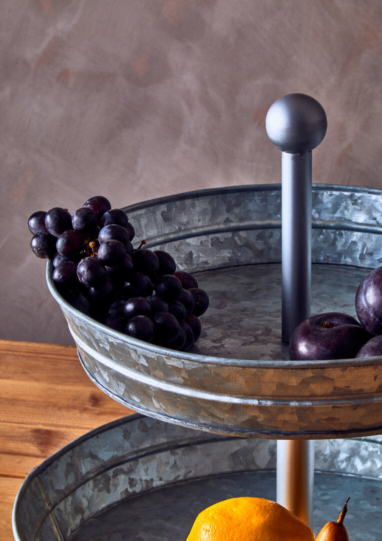 Estate Two Tier Galvanised Steel Cake Stand