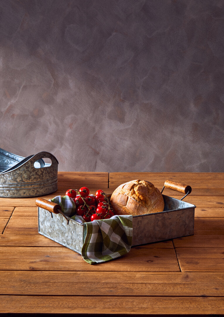 Estate Set Of Two Galvanised Steel Oval Trays
