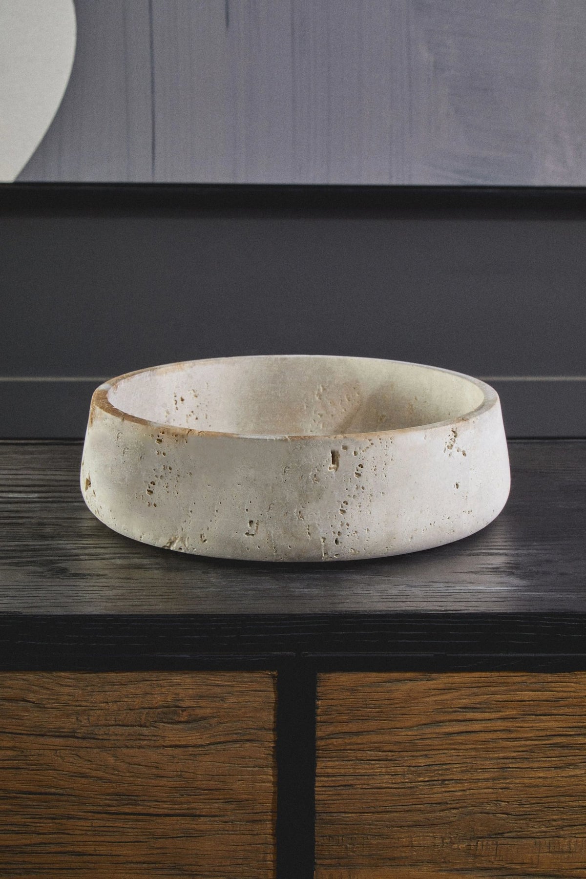 Roman Travertine Bowl with Raised Edges