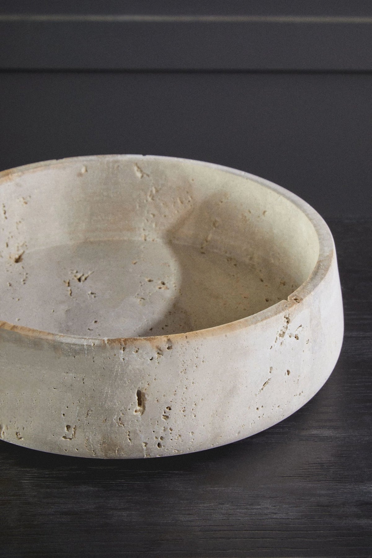 Roman Travertine Bowl with Raised Edges