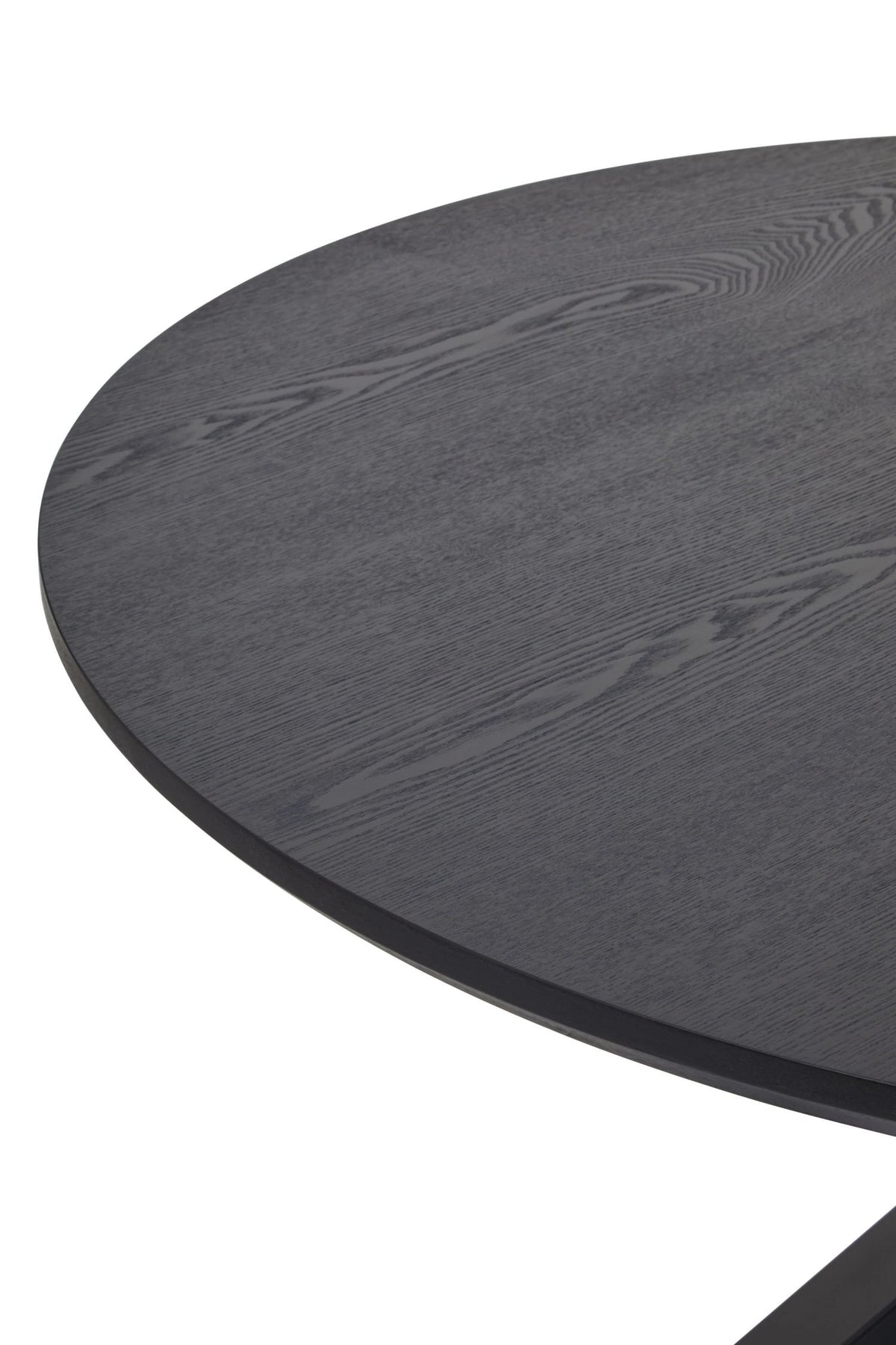 Ancoats Black Wood Veneer Round Dining Table With Metal Legs