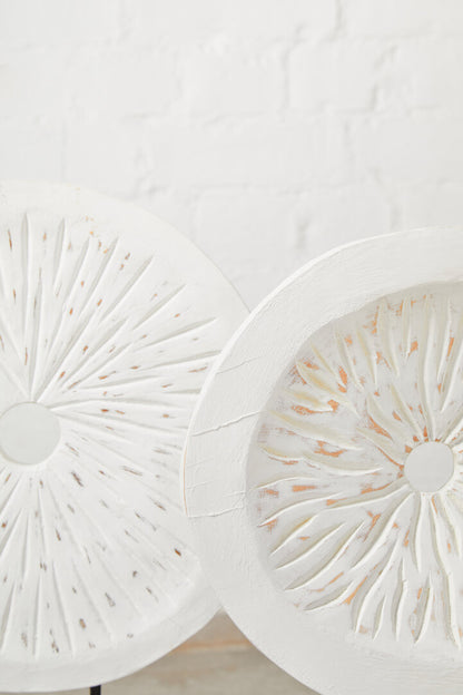 Vanguard Small Distressed White Mango Wood Sculpture