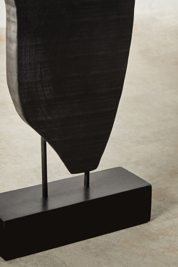 Vanguard Rustic Black Vertical Mango Wood Slice Sculpture