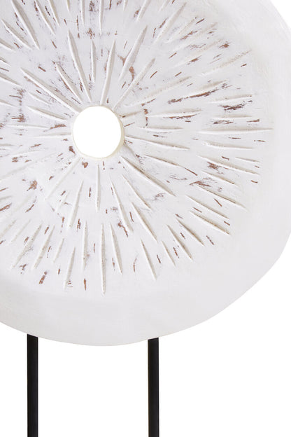 Vanguard Small Distressed White Mango Wood Sculpture