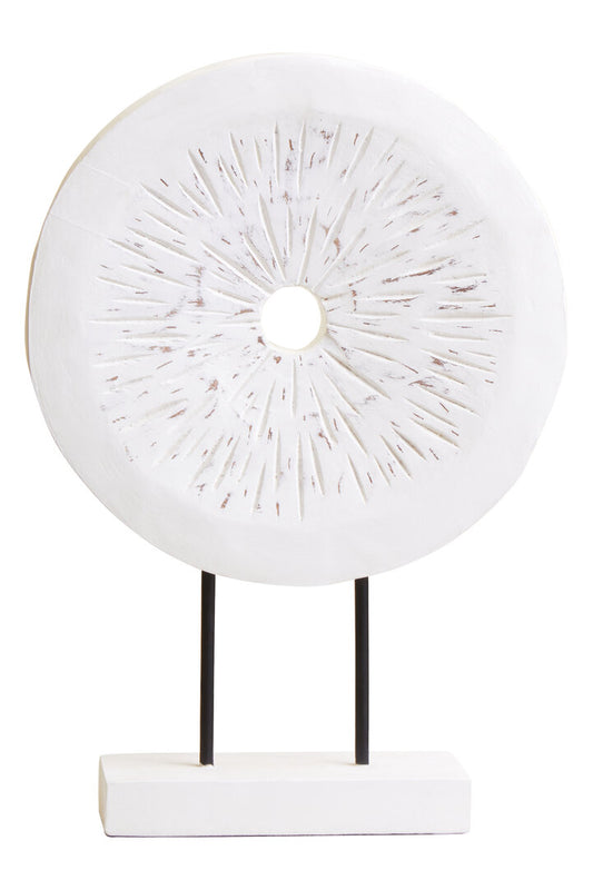 Vanguard Small Distressed White Mango Wood Sculpture