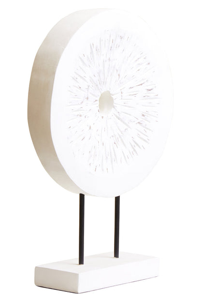 Vanguard Small Distressed White Mango Wood Sculpture