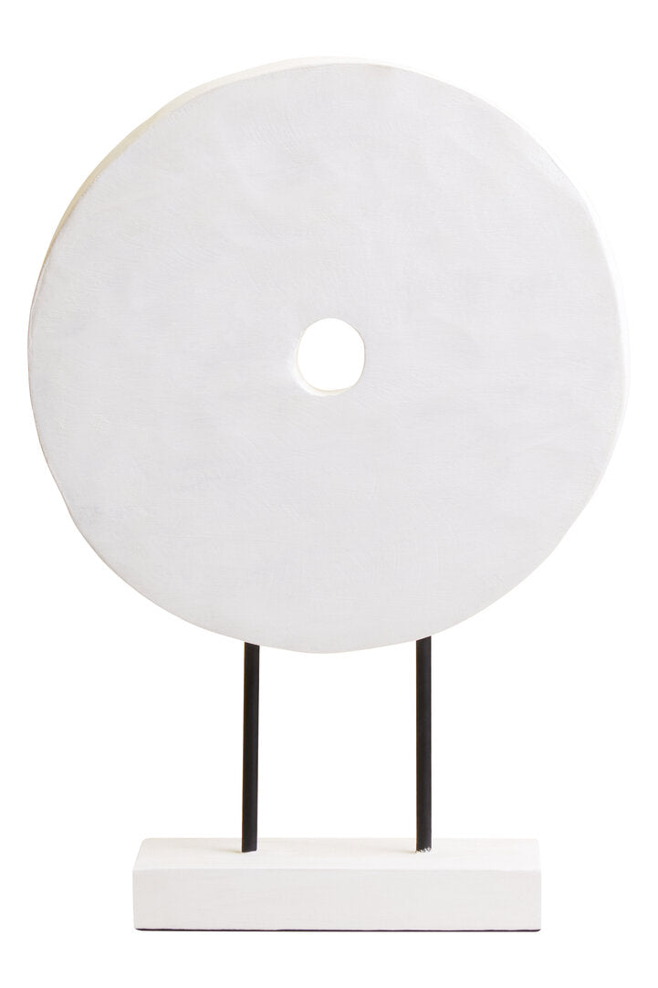 Vanguard Small Distressed White Mango Wood Sculpture