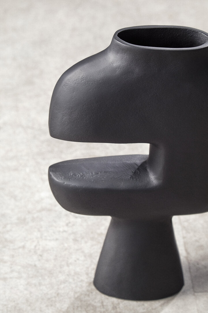 Forma Abstract Large Black Vase