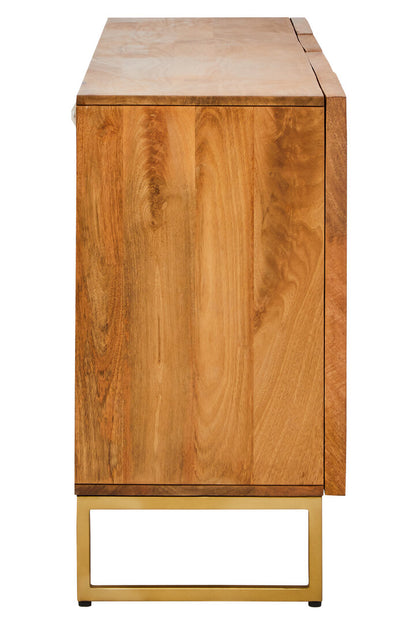 Teoman Mango Wood Paper Rope Detail Four Door Sideboard