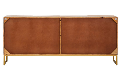 Teoman Mango Wood Paper Rope Detail Four Door Sideboard