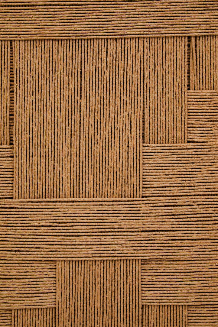 Teoman Mango Wood Paper Rope Detail Four Door Sideboard