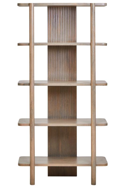 Garda Five Tier Grey Mango Wood Shelf Unit