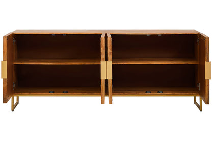 Teoman Mango Wood Paper Rope Detail Four Door Sideboard