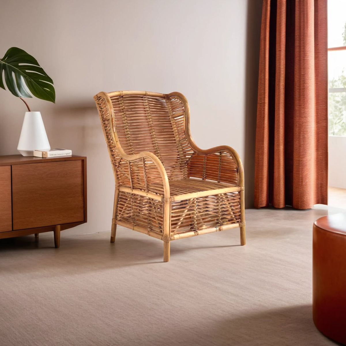 Celebes Grey Natural Kubu Rattan Chair