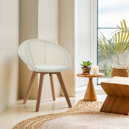 Java White Rattan Effect Dining Chair