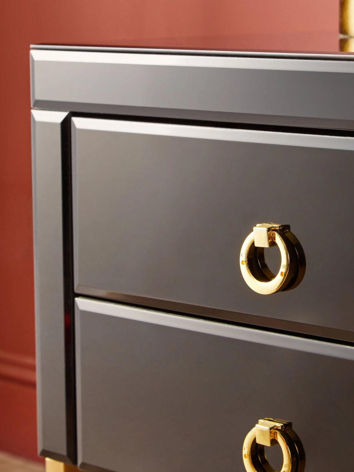 Chelsea Townhouse Black 2 Drawer Side Table
