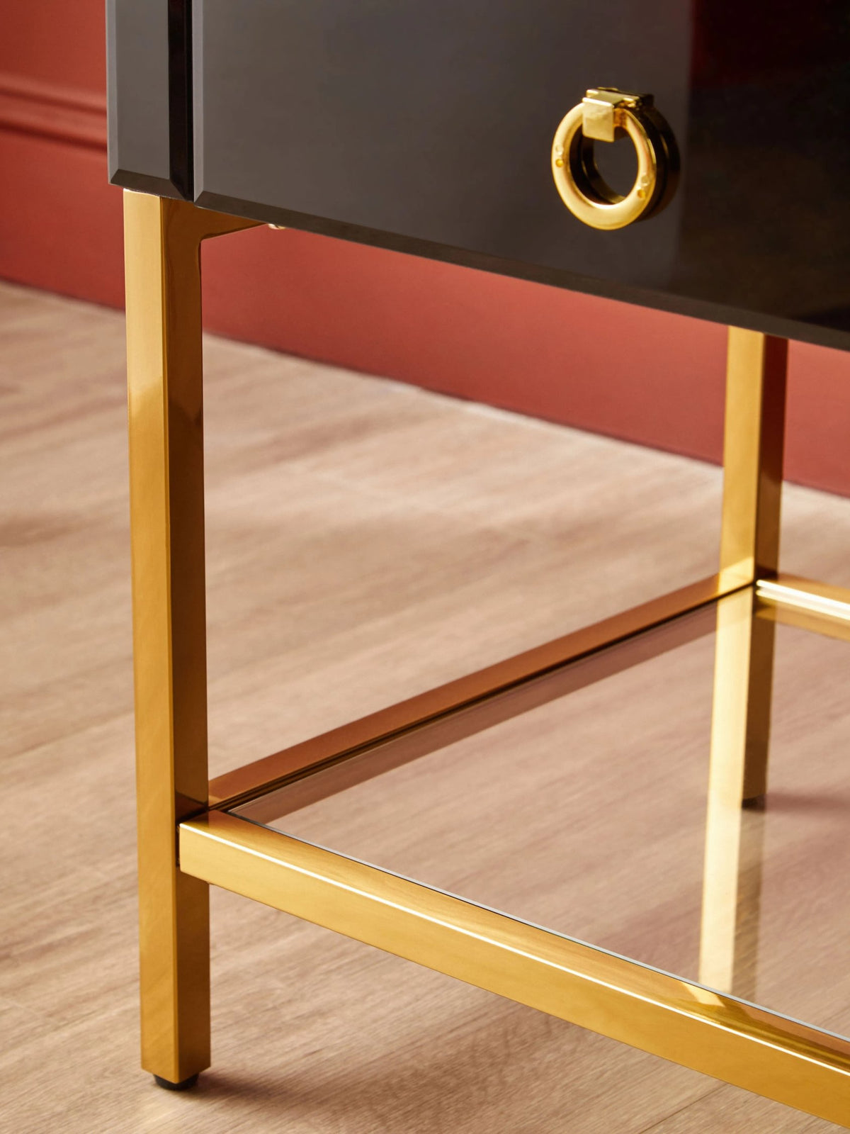 Chelsea Townhouse Black 2 Drawer Side Table