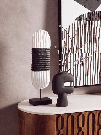 Vanguard Black and White Mango Wood Oblong Sculpture