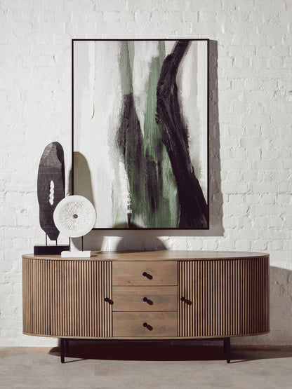 Vanguard Rustic Black Vertical Mango Wood Slice Sculpture