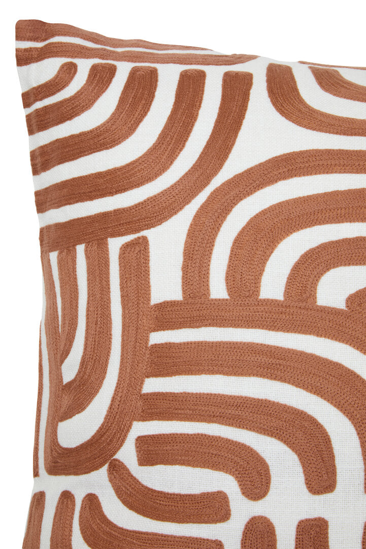 Zola Natural And Terracotta Square Cushion