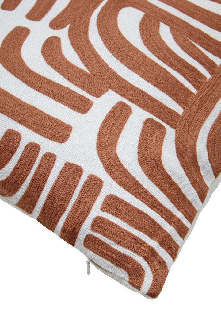 Zola Natural And Terracotta Square Cushion