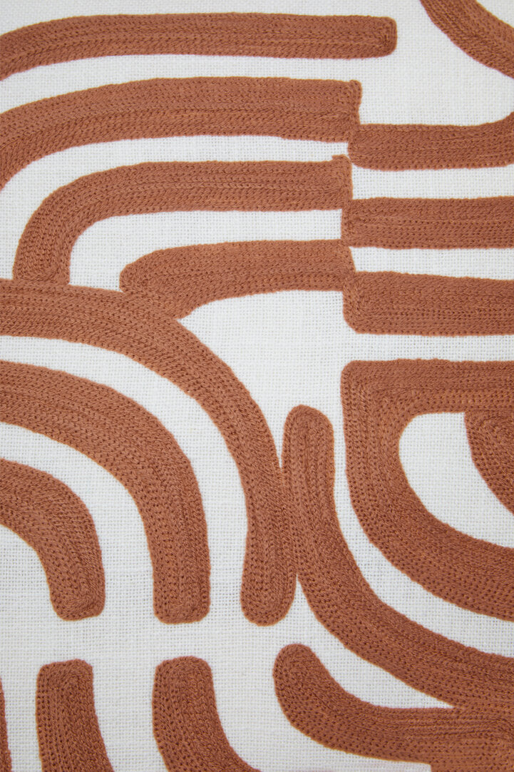 Zola Natural And Terracotta Square Cushion