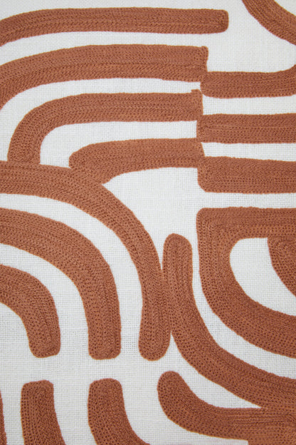 Zola Natural And Terracotta Square Cushion