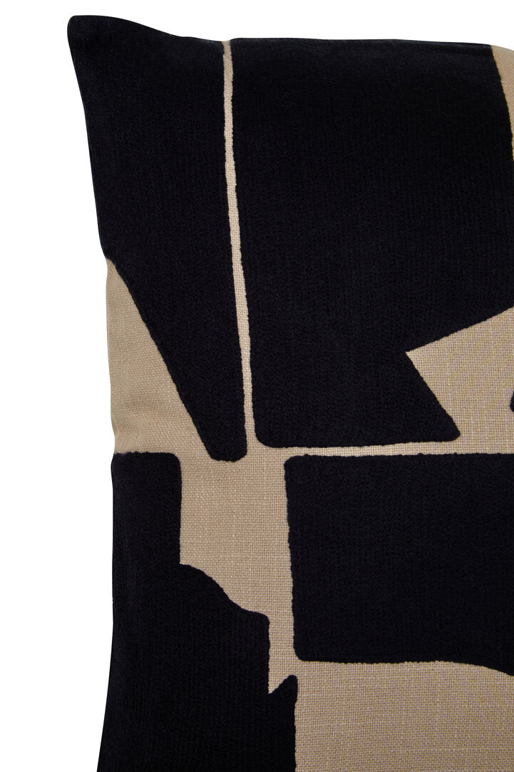Zola Black and Natural Square Cushion
